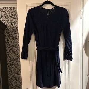 Elegant Navy Blue Lace Dress